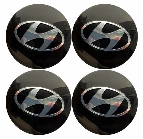 Наклейки на диски Hyundai black сфера 56 мм тюнинговые