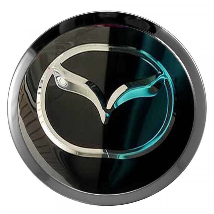 Заглушки для диска со стикером Mazda (64/60/6) черный 
