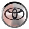 Заглушки для диска со стикером Toyota (64/60/6) хром и черный