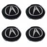 Колпачки на диски 62/56/8 хром со стикером Acura хром и черный 