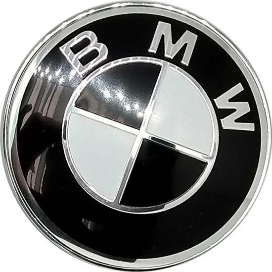 Колпачок на диски BMW 68/57/12 черно-белый хромированный 