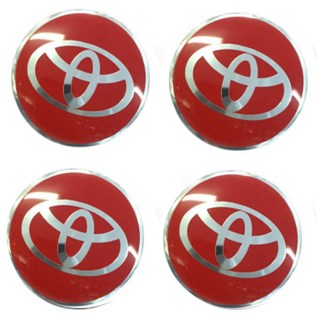 Наклейки на диски Toyota red сфера 56 мм