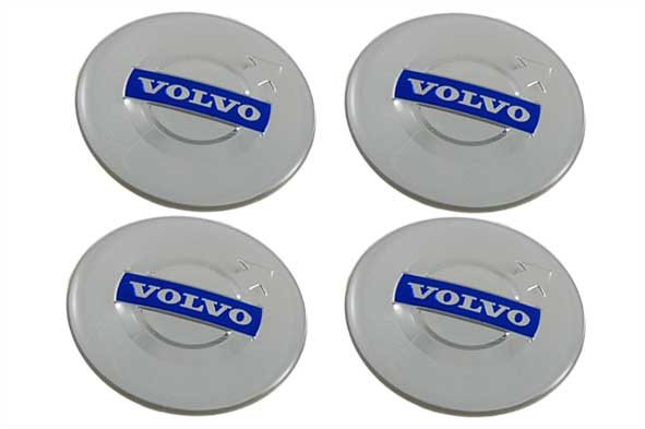 Наклейки на диски Volvo silver-blue линза 65 мм