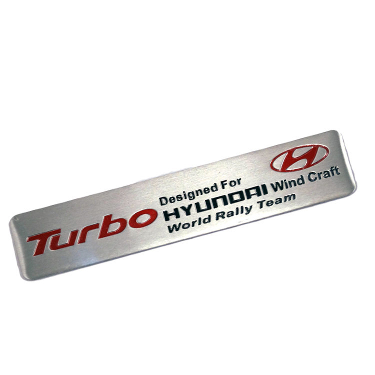 Эмблема тонкая Turbo Hyundai 120*26 мм 