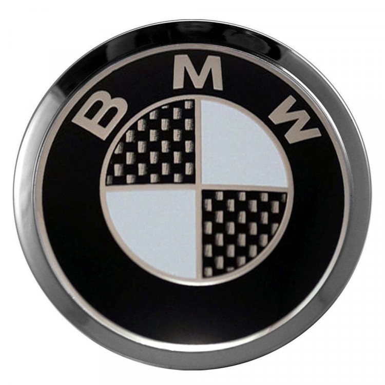 Заглушки для диска со стикером BMW (64/60/6) черный/карбон