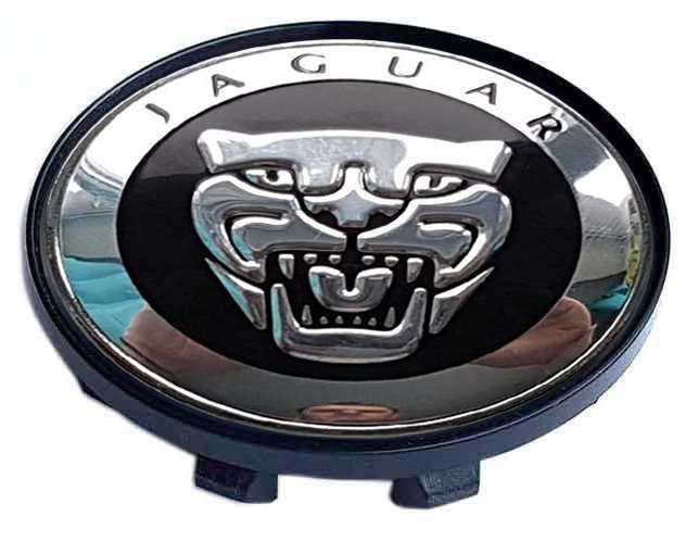 Колпачок на литые диски Jaguar 58/50/11 черный/хром