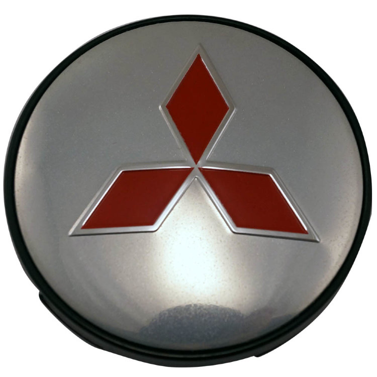 Колпачки для дисков Mitsubishi 60/56/9 черный+хром+красный