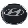 Колпачки на диски 62/56/8 хром со стикером Hyundai черный 