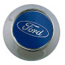 Колпачок на диски Ford 61/56/9 синий-хром конус 