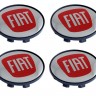 Колпачок на литые диски Fiat 58/50/11 хром красный