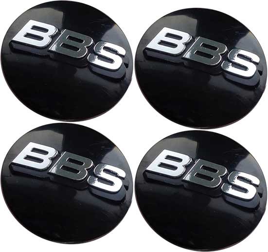 Наклейки на диски BBS black 3D пластик 60 мм