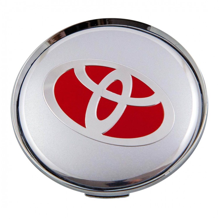 Колпачок ступицы Toyota 63/58/8 хром+красный