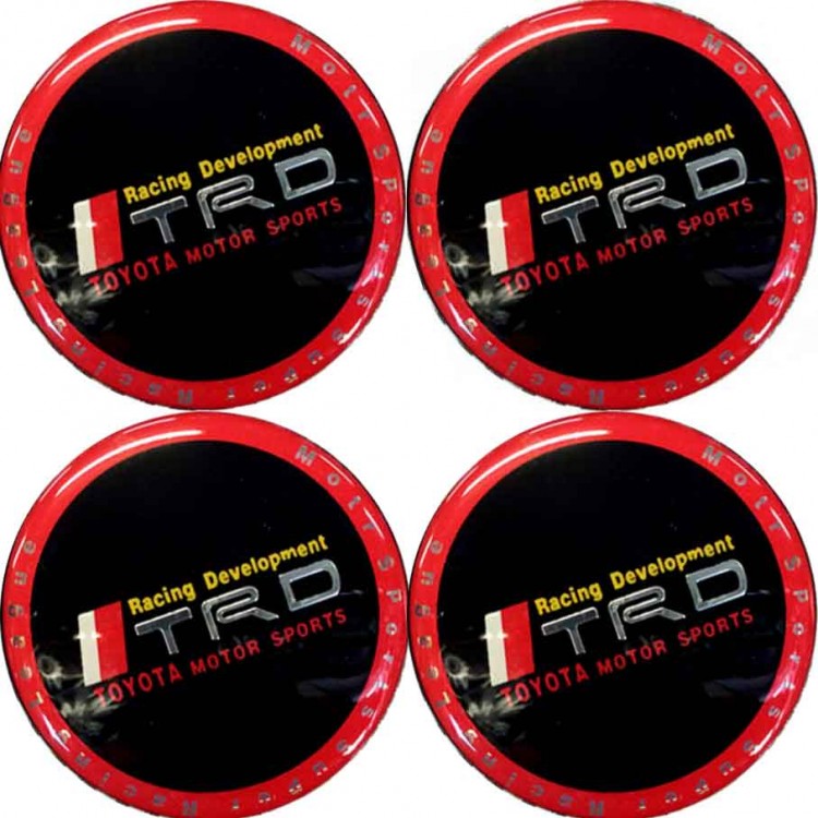 Наклейки на диски Toyota TRD black-red сфера 60 мм 
