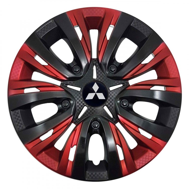 Колпаки колесные Mitsubishi Lion Carbon Red Mix 14