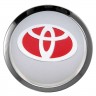 Заглушки для диска со стикером Toyota (64/60/6) хром с красным