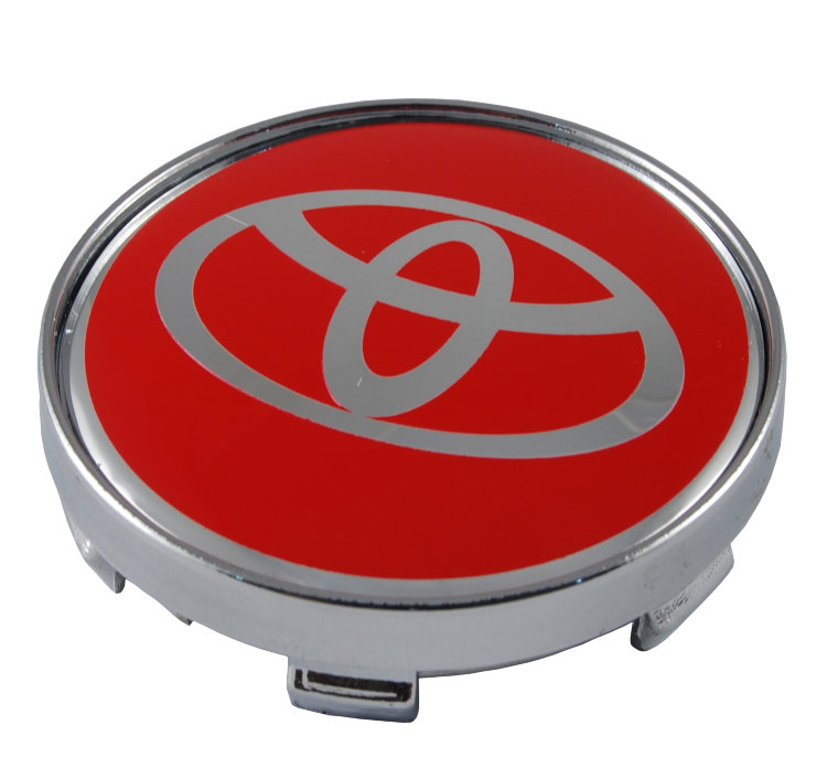 Колпачок на диски Toyota 60/56/9 красный-хром