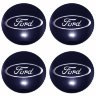 Наклейки на диски Ford синие с хромированным логотипом сфера 56 