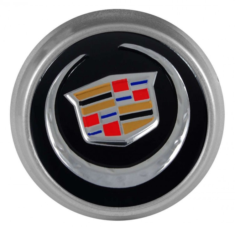 Колпачки на диски ВСМПО со стикером Cadillac 74/70/9 хром черный 