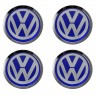 Заглушки для диска со стикером Volkswagen (64/60/6) хром/синий 