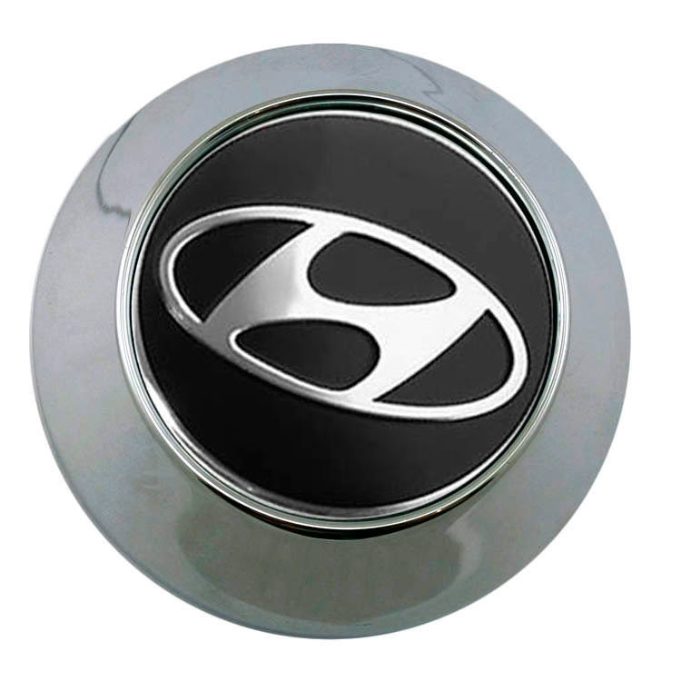 Колпачок на диски Hyundai 65/60/6 хром-черный конус 