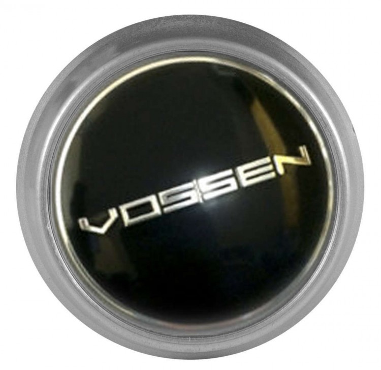 Колпачки на диски ВСМПО со стикером Vossen 74/70/9 хром черный 