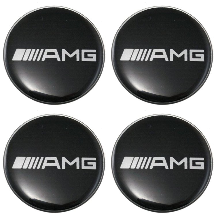 Силиконовые наклейки на колпаки колес AMG 65 мм черные