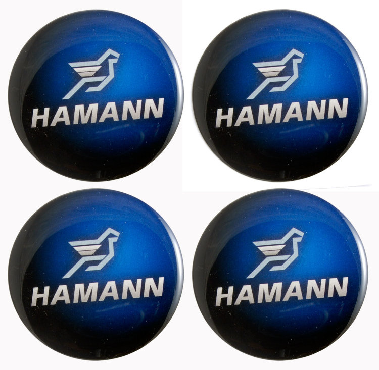 Наклейки силиконовые Hamann 55 мм черно-бело-синие