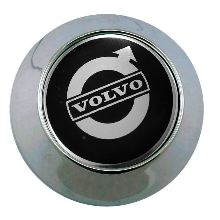 Колпачок на диски Volvo 64/57/10 хром-черный конус