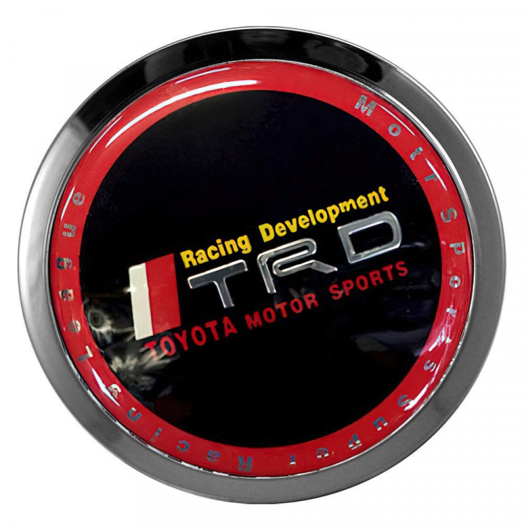Заглушки для диска со стикером Toyota TRD (64/60/6) черный/красный