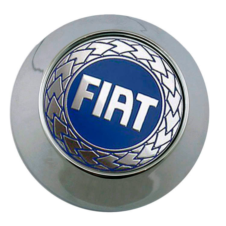 Колпачок на диски Fiat 68/62/10 хром-синий конус
