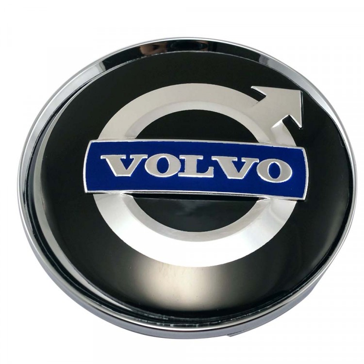 Колпачки на диски 62/56/8 со стикером Volvo черный