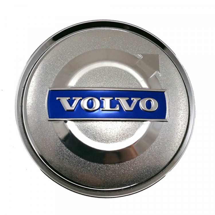 Колпачки на диски 62/56/8 со стикером Volvo хром с синим