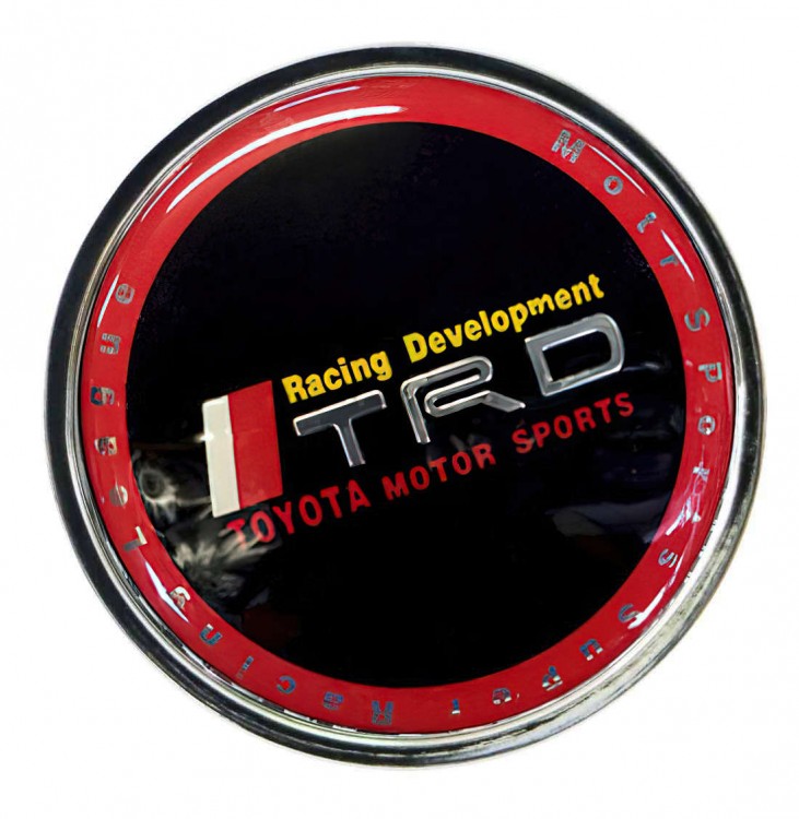 Колпачок ступицы Toyota TRD (63/59/7) черный/красный