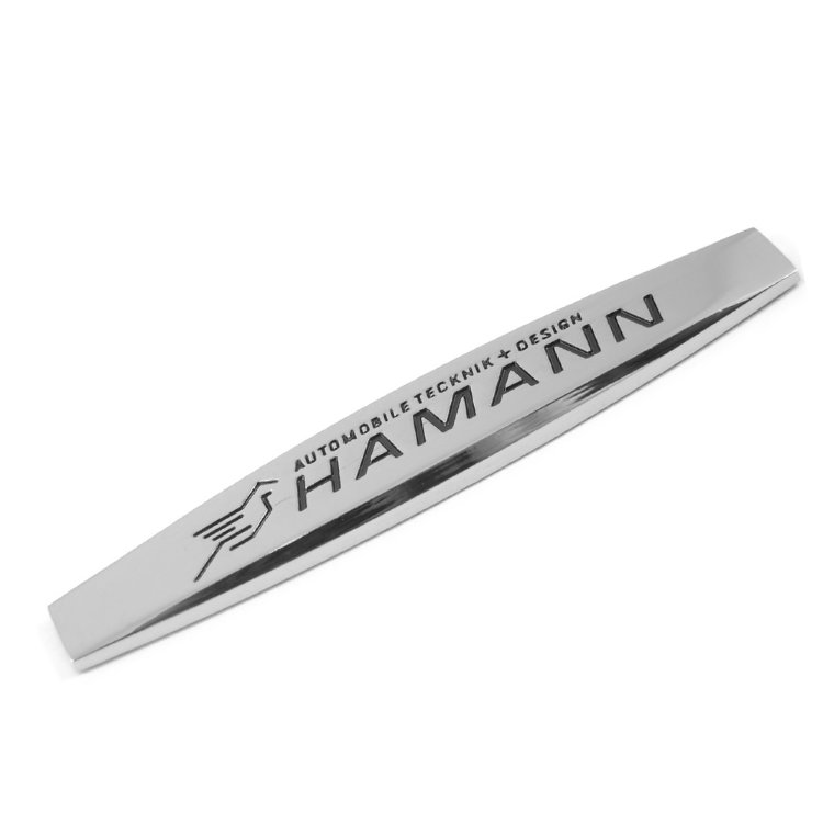 Эмблема металлическая трехмерная Hamann 98*18 мм 