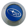 Колпачок на диски Subaru 60/56/9 синий-хром конус  
