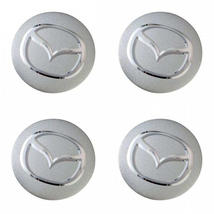 Наклейки на диски Mazda 56 мм сфера silver 