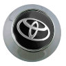 Заглушки на диски Toyota 65/60/6 хром-черный конус 