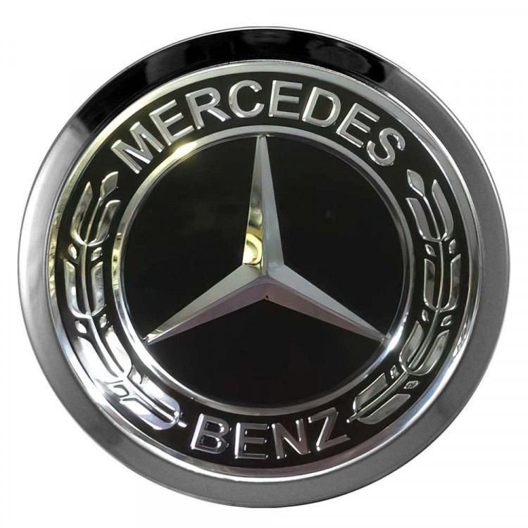 Заглушки для диска со стикером Mercedes Benz (64/60/6) черный 