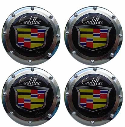 Наклейки на диски объёмные Cadillac 78 мм