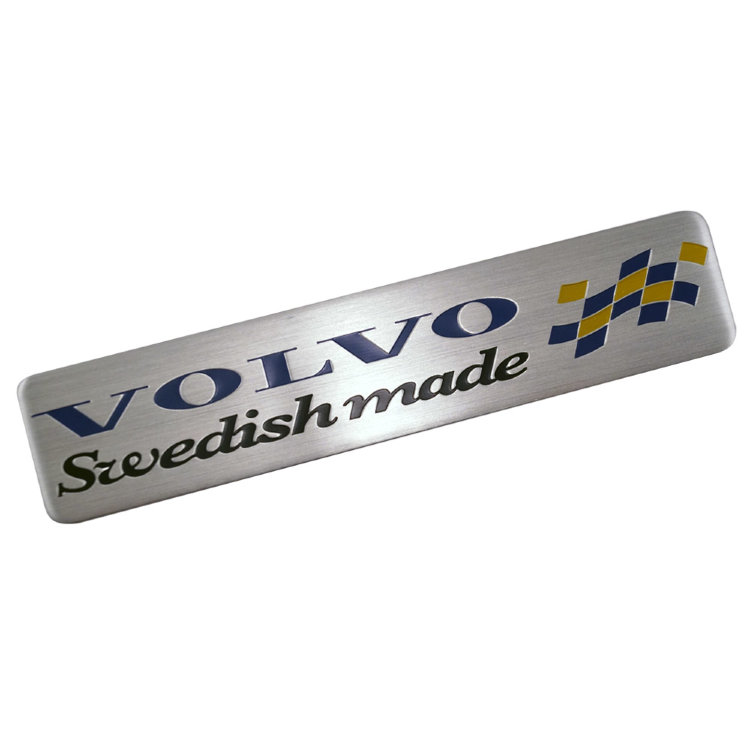 Плоская эмблема из металла Volvo Motorsport 120*26 мм