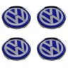 Колпачки на диски 62/56/8 со стикером Volkswagen хром/синий 