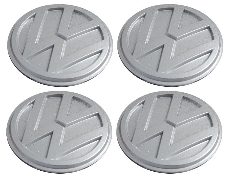 Наклейки на диски Volkswagen 55 мм 3D пластик серые