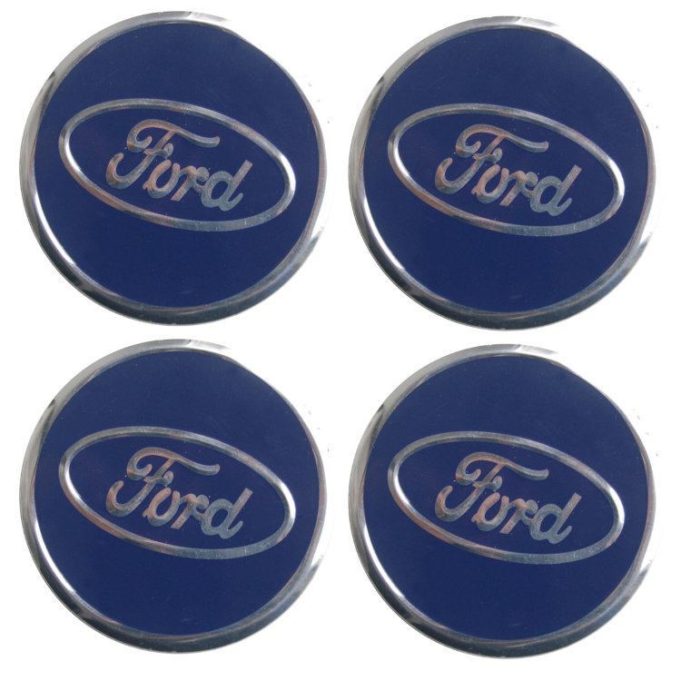 Наклейки на диски металлизированные Ford blue 60 мм  