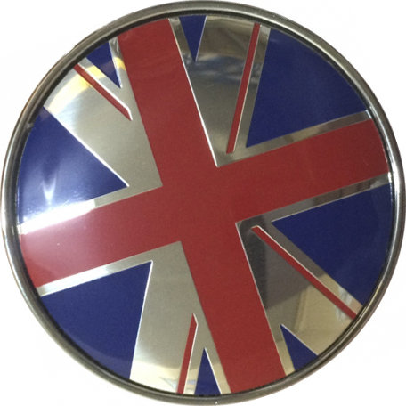 Колпачок на литые диски UK FLAG УТ11348 61/56/9 хром-синий-красный