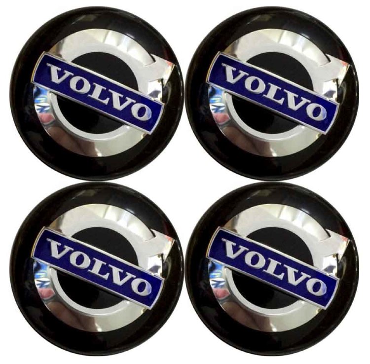 Наклейки на диски Volvo сфера 56 мм черный с синим