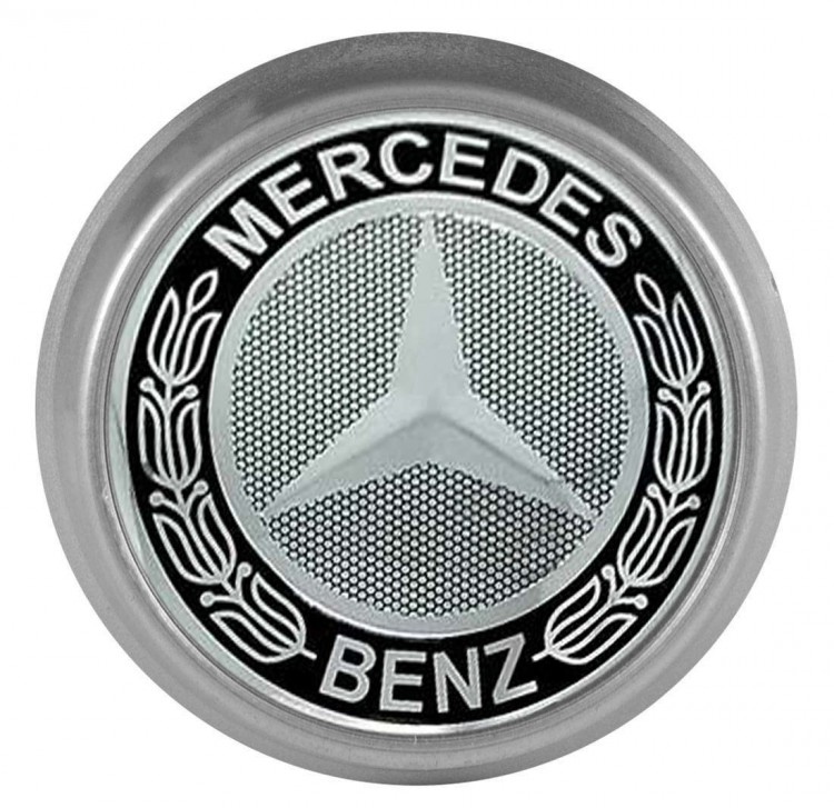 Заглушка на диски Mercedes Benz 74/70/9 хром черный