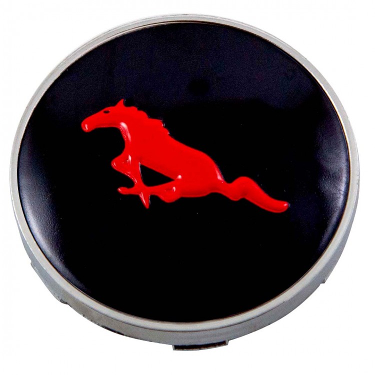 Колпачок ступицы Mustang 60/56/9 черный-красный 