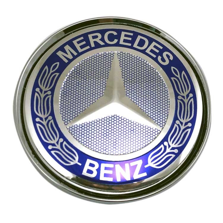 Колпачки на диски 62/56/8 со стикером Mercedes Benz хром с синим
