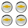 Заглушки для диска со стикером Chevrolet (64/60/6) хром и желтый