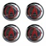 Заглушки для диска со стикером Acura (64/60/6) хром и красный